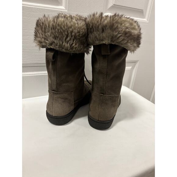 Sam Edelman Brown Suede Faux Fur Lined Winter Boots Lace-Up 6.5M - Picture 8 of 14